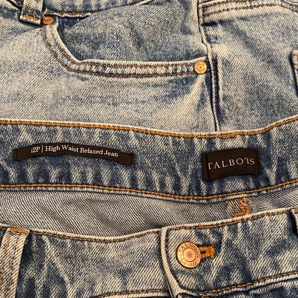 Talbots High Rise Blue Denim Jeans 2 pair size 12
